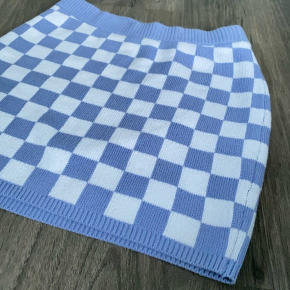 Y2K Hollister CA Ultra High Rise Purple & White Checkered Mini Skirt - Picture 7 of 7